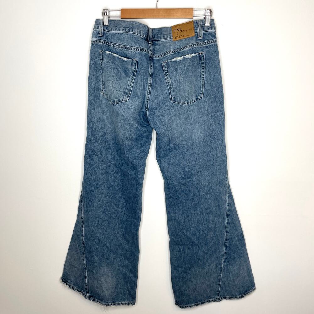 One Teaspoon Light Blue Distressed Straight Leg Jeans - Picture 8 of 12